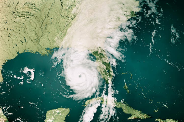 Hurricane Helene 2024 Cloud Map Gulf Of Mexico 3D Render Color