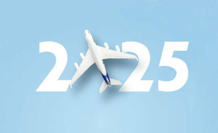 year 2025 with toy airplane