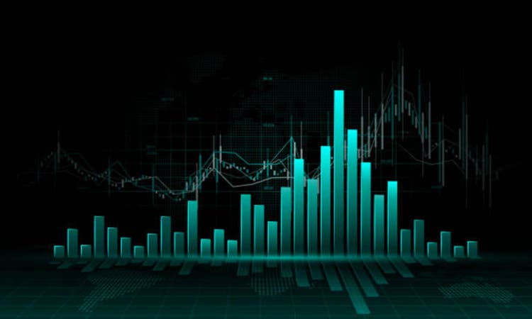 Stock market financial technology graph concept background image