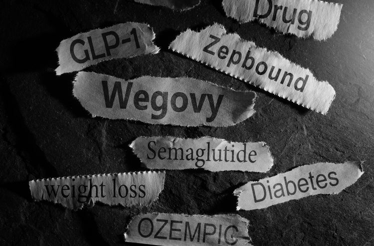 Ozempic Wegovy and Zepbound related newspaper headlines. three popular Semaglutide-based prescription diabetes and weight loss drugs