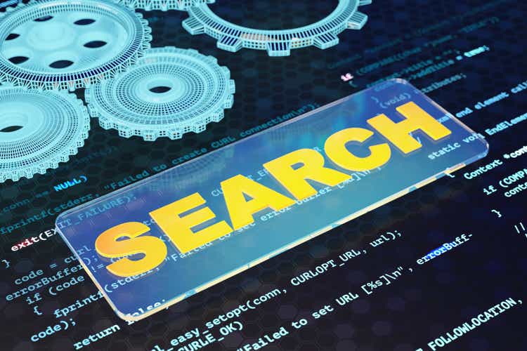 Search Engine Concept with Codes and Gears