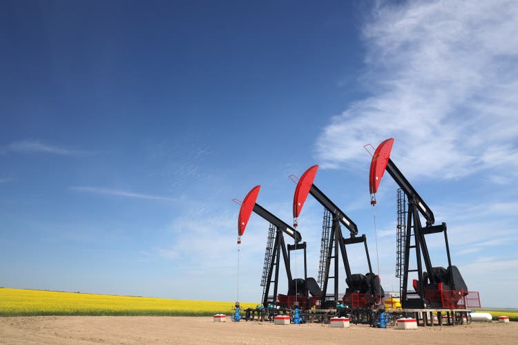 Three Pumpjacks in Alberta