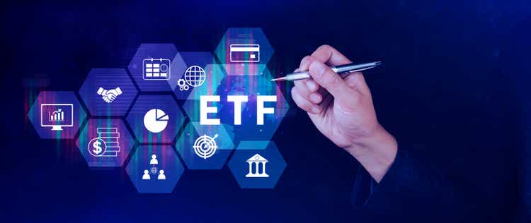 ETF investment concept, Exchange Traded Fund, ETF stock options and stock market index fund, Growing Wealth in the Financial Market.