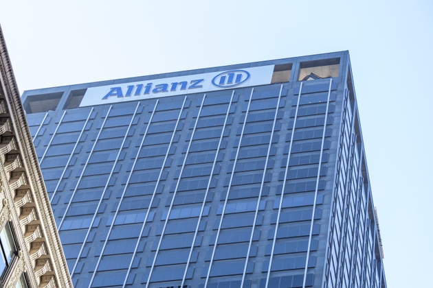 The Allianz building in New York, showcasing its modern architecture and corporate presence in the city skyline.