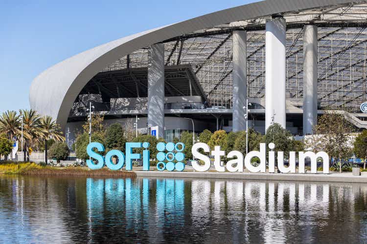 Sofi Stadium, home to the Los Angeles Rams and Chargers, in Inglewood, CA.