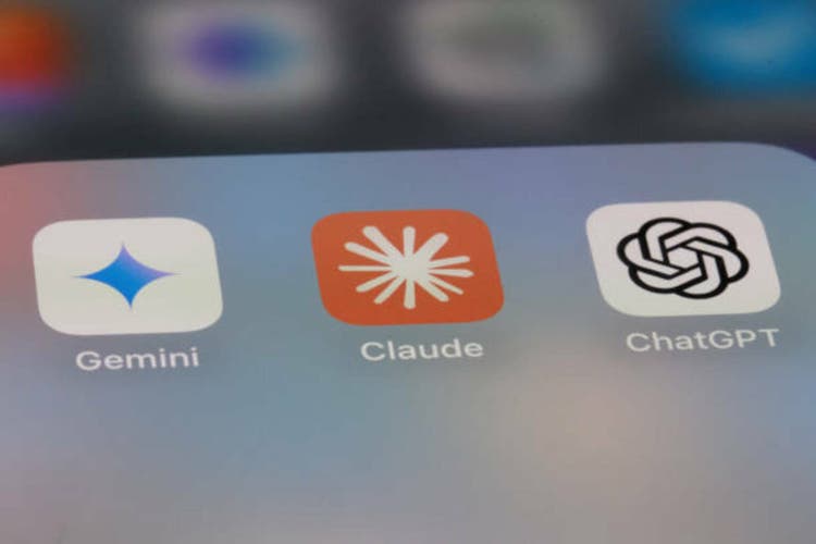 Claude, Gemini and ChatGPT AI app icon on screen