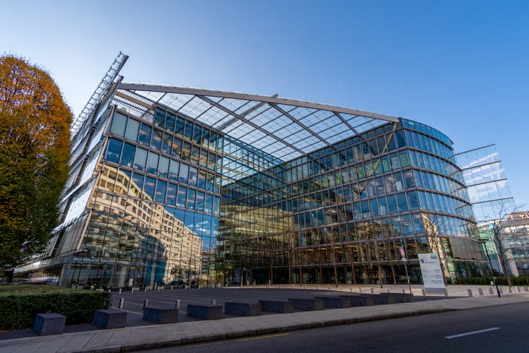Exterior view of Campus Biotech, Geneva, Switzerland
