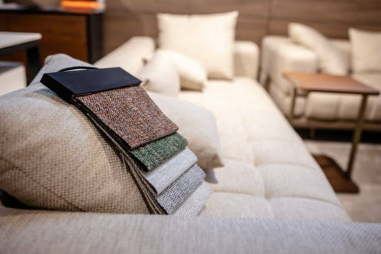 Diverse fabric textures and colors for home design
