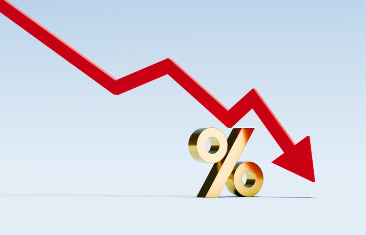 Declining Percentage with Red Arrow