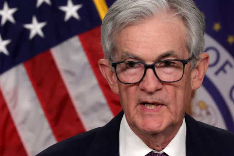 Federal Reserve Chair Jerome Powell holds a press conference on interest rates