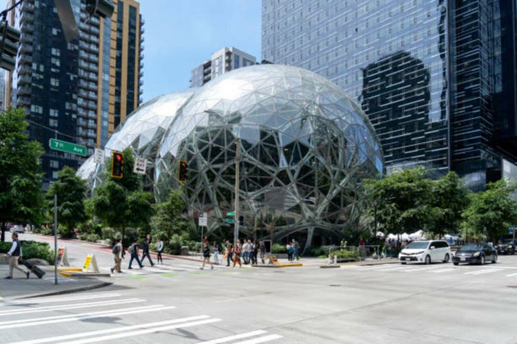 Amazon Spheres in Seattle, Washington, USA.