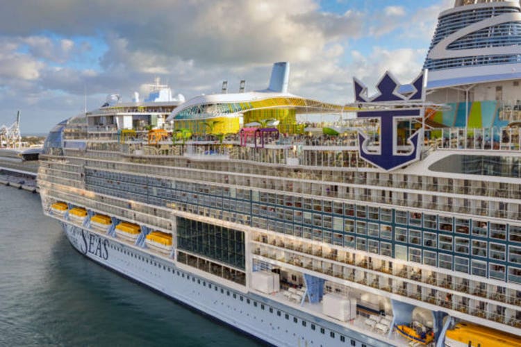 Cruise ship Icon of the Seas operated by RCI Royal Caribbean International in the Port of Miami