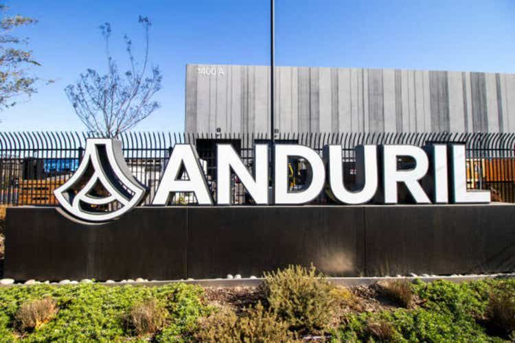 Anduril logo outside the company’s headquarters