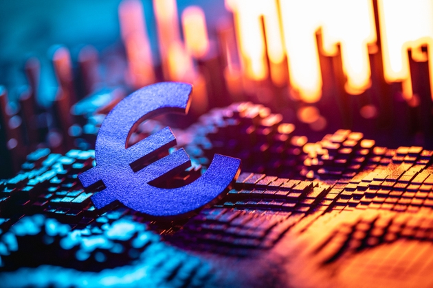 Euro Symbol with Financial Background in Vibrant Colors Depicting Global Economy