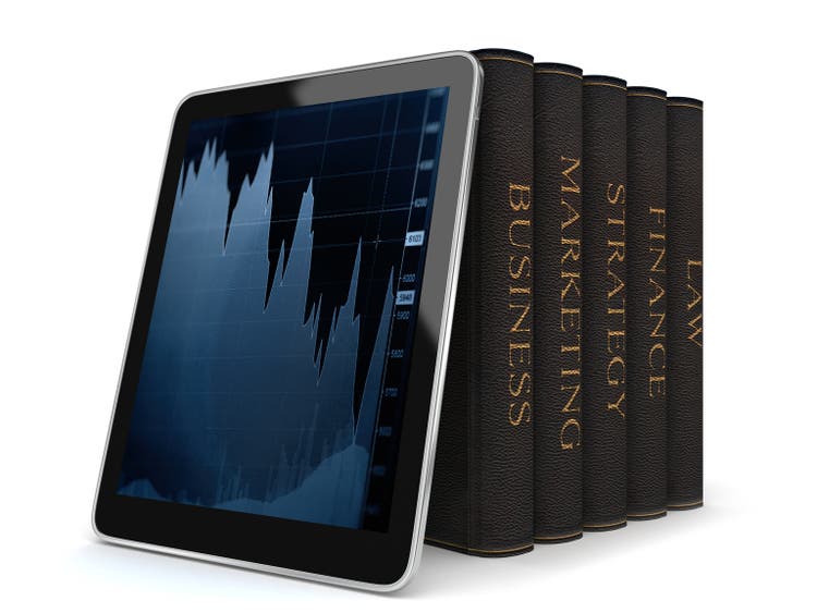 Stock market chart tablet computer technology