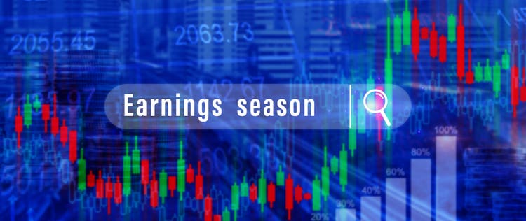 Earnings season concept, written in search bar business strategy, communication, feedback, online marketing, Ecommerce marketing strategy.