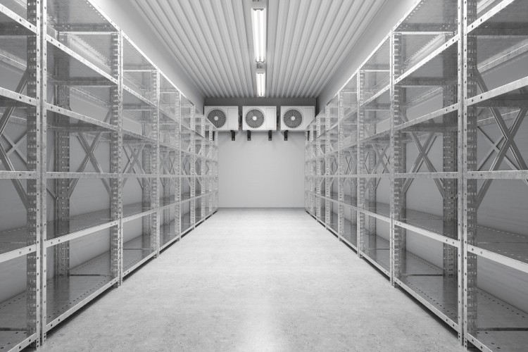 Empty Refrigeration Chamber For Foods, Meats, Fruits Or Vegetables