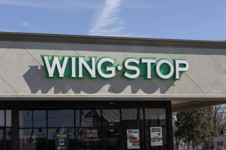 Wingstop buffalo-style chicken wing restaurant. Wingstop offers chicken wings in 13 different flavors.