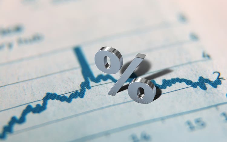 Interest rate percentage sign symbol finance investment graph chart
