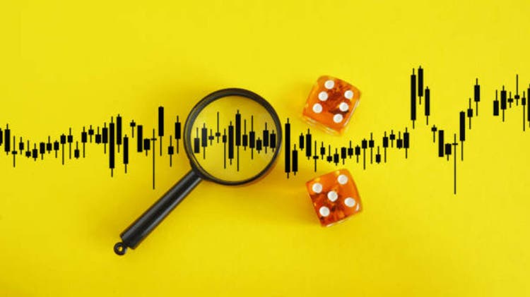 Focus and analysis currency exchange and global trade forex concept. Insider trading. Stock market chart