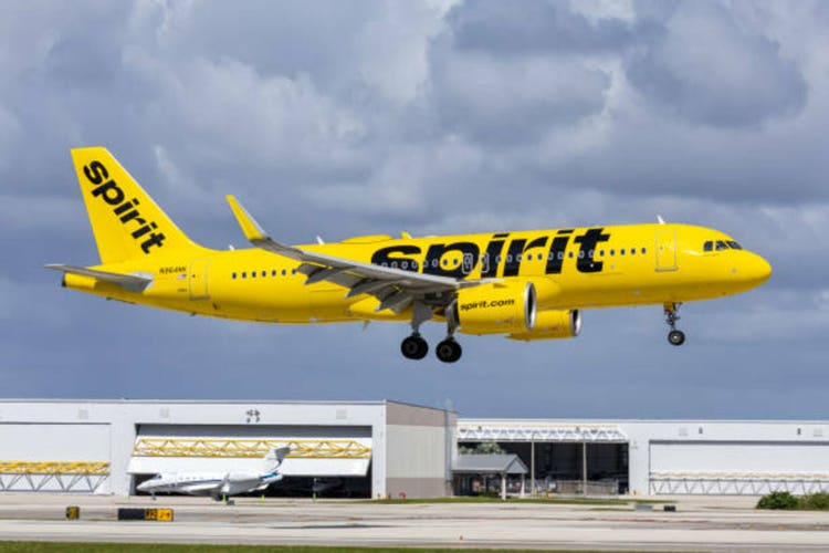 Spirit Airlines Airbus A320neo airplane at Fort Lauderdale Airport in the United States