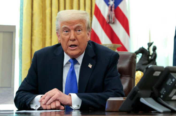 President Trump And Defense Secretary Hegseth Speak In The Oval Office