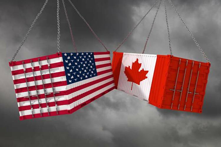 US tariff on Canada product import trade war cargo shipping container