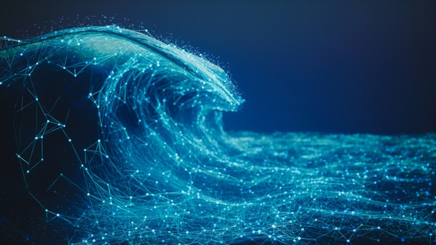 Abstract Digital Wave Technology Background
