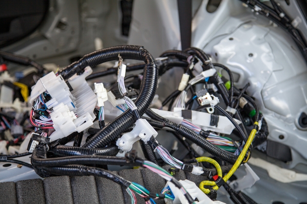 Bundle of insulated automotive wiring