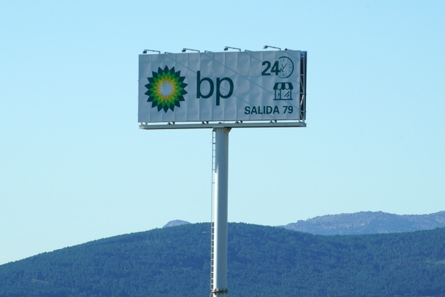 British Petroleum Signboard on the highway