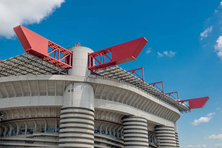 San Siro Stadium where the Milan football teams Inter and Milan play