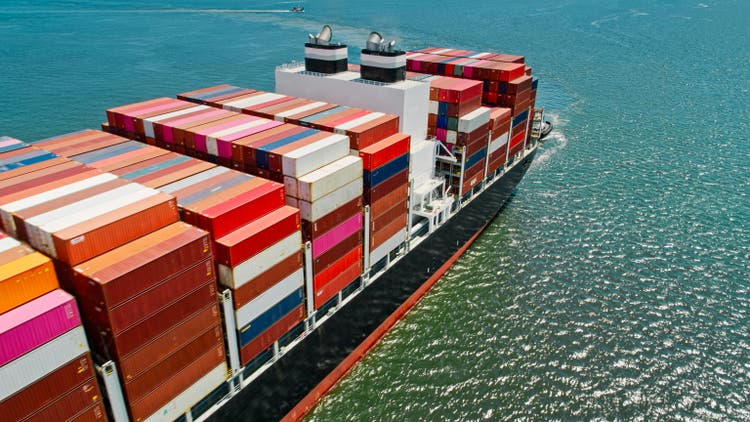Container Ship in Long Beach Harbor