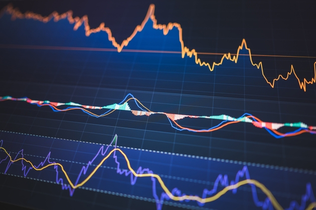 Investor analyzing real-time stock chart data on digital interface financial trading screen with dynamic market graph and economic performance