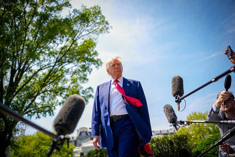 President Trump Departs The White House En Route To Michigan