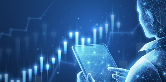Broker trader analyzing currency exchange and stock market charts.