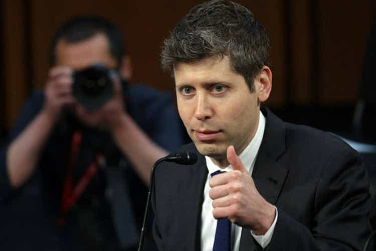 Openai Sam Altman CEO at the Senate Trade Committee listening to the artificial intelligence race