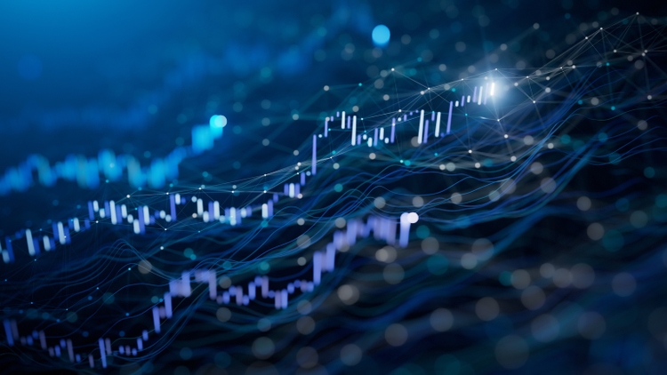 Emerging Financial Data - Stock Market, Prosperity, Bull Market - Blue Version