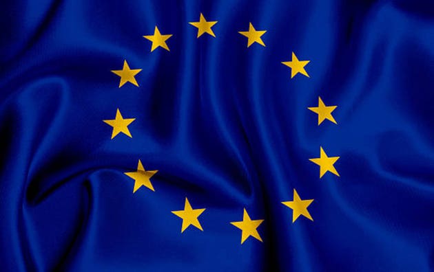 European Union flag waving background