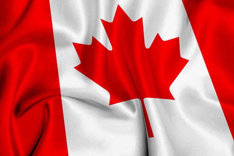 Canada flag waving background