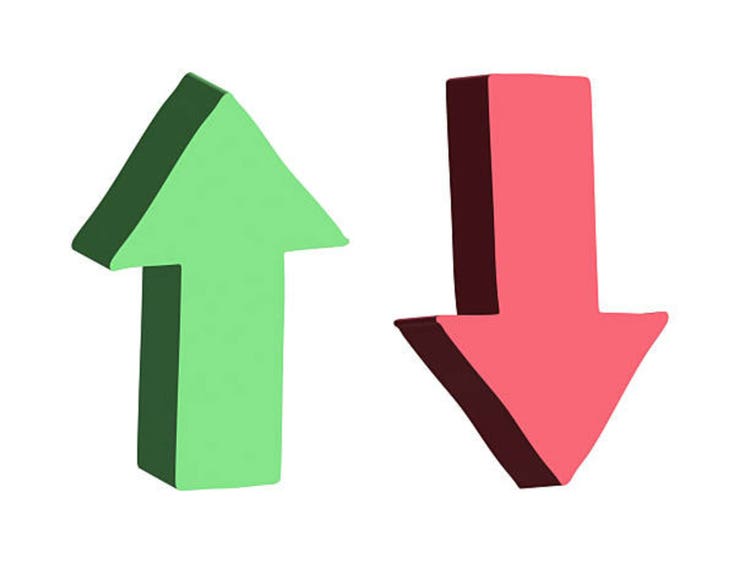 3d arrow symbol. Business clipart. Single element for design