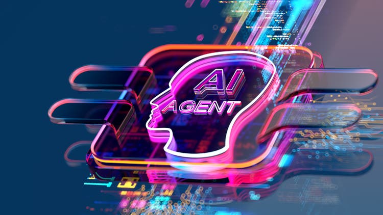 Ai agent. Machine Learning Concepts. AI - Artificial Intelligence. head shape on abstract cpu