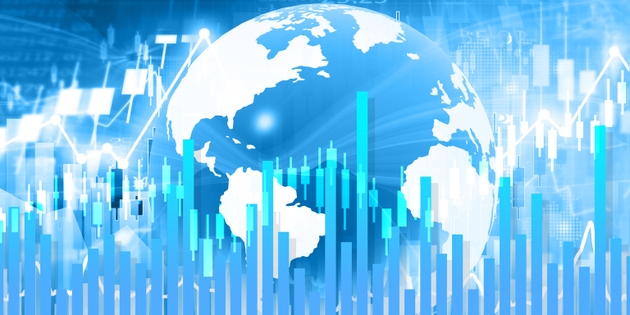 Stock market trading graph. financial chart with candlestick graph