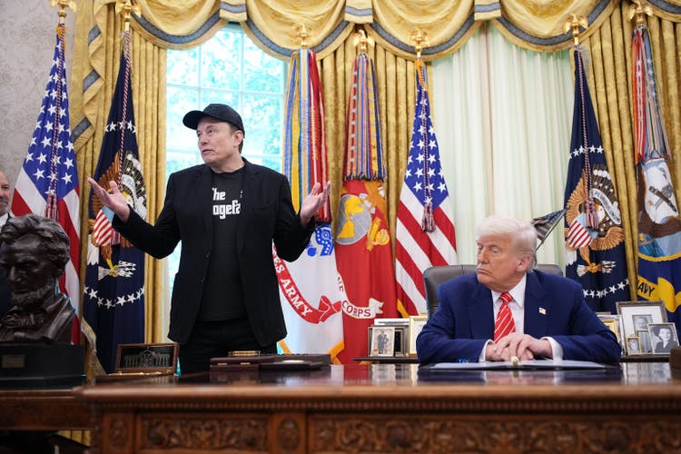 President Trump Holds Press Conference With Elon Musk in White House"s Oval Office