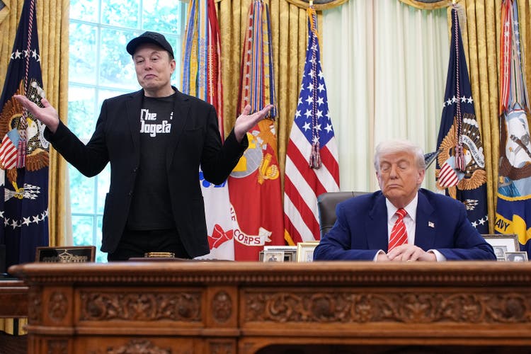 President Trump Holds Press Conference With Elon Musk in White House"s Oval Office