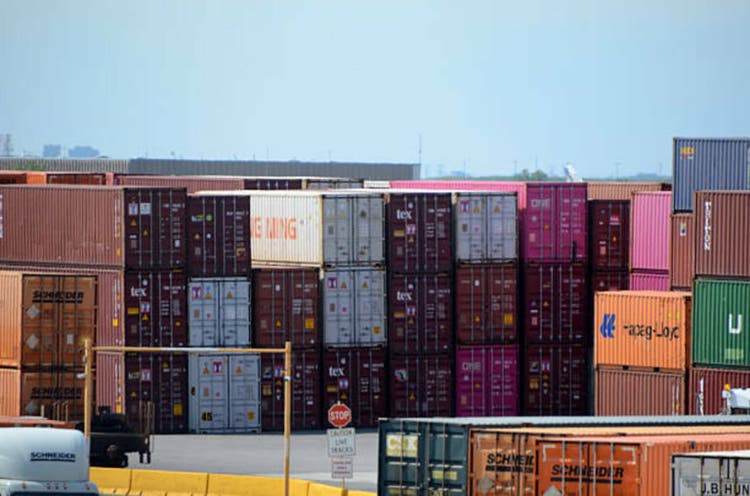 Shipping Cargo containers near O"Hara Airport