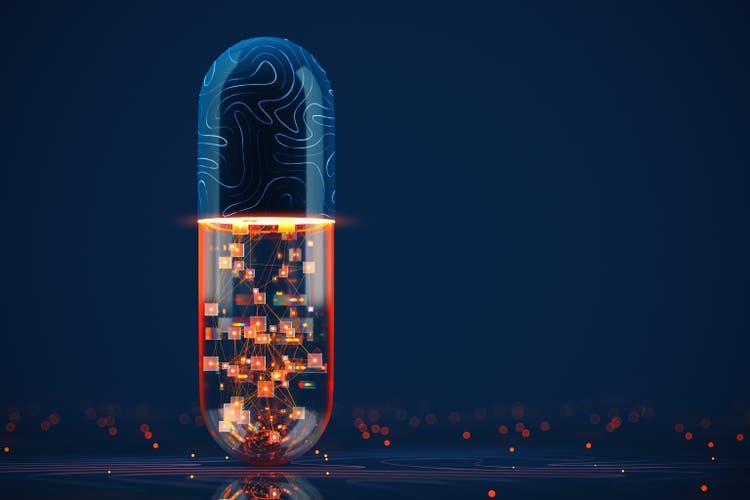 AI Capsule with Digital Particles