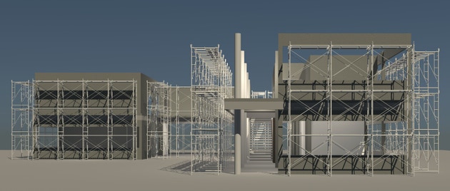 3D illustration of building and construction