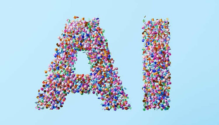 AI Formed by Finance - Colorful Financial Icons Shaping the Letters A and I