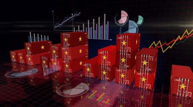 Vietnam export cargo containers with charts and diagrams