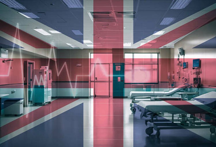 Abstract concept design of medical facility or hospital